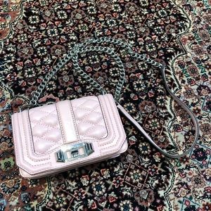 Rebecca Minkoff Quilted Clutch Crossbody Pink Mini